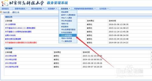 北京信息科技大學(xué)期末考試成績查詢指南